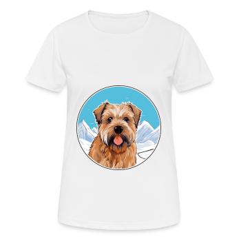 Norfolk Terrier Hunderasse Karikatur Kawaii Watercolo - Frauen T-Shirt atmungsaktiv - Weiß - Vorne - AI Model Female 172 dark (172cm)