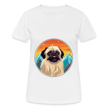 Pekinesische Hunderasse Cartoon Kawaii Aquarell - Frauen T-Shirt atmungsaktiv - Weiß - Vorne - AI Model Female 172 dark (172cm)