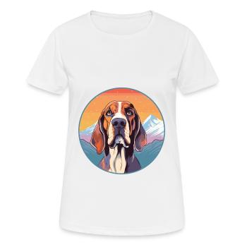 Norwegian Hound Dog Breed Cartoon Kawaii Watercolo - Women's Breathable T-Shirt - white - Front - AI Model Female 172 dark (172cm)