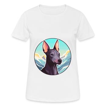 Peruanische haarlose Hunderasse Cartoon Kawaii Waterco - Frauen T-Shirt atmungsaktiv - Weiß - Vorne - AI Model Female 172 dark (172cm)