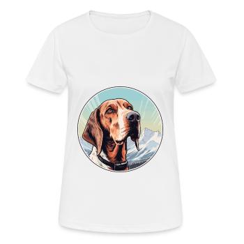 Polish Hunting Hound Dog Breed Cartoon Kawaii Wate - Women's Breathable T-Shirt - white - Front - AI Model Female 172 dark (172cm)