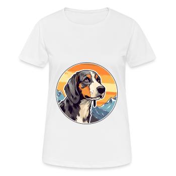 Chien de chasse polonais race Cartoon Kawaii aquarelle - T-shirt respirant Femme - blanc - Devant - AI Model Female 172 dark (172cm)