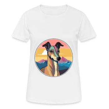 Polish Greyhound Dog Breed Cartoon Kawaii Watercol - Women's Breathable T-Shirt - white - Front - AI Model Female 172 dark (172cm)