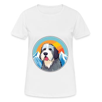 Picardy Sheepdog Dog Breed Cartoon Kawaii Watercol - Women's Breathable T-Shirt - white - Front - AI Model Female 172 dark (172cm)