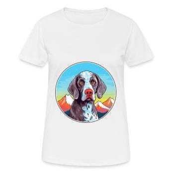 Chien d’arrêt portugais race dessin animé kawaii waterc - T-shirt respirant Femme - blanc - Devant - AI Model Female 172 dark (172cm)