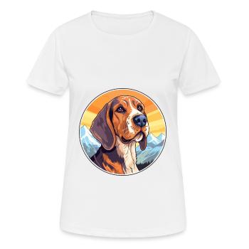 Posavac Hound Dog Breed Cartoon Kawaii Watercolor - Women's Breathable T-Shirt - white - Front - AI Model Female 172 dark (172cm)