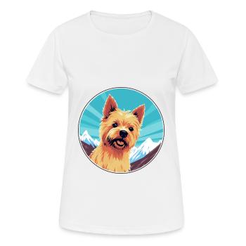 Norwich Terrier Hunderasse Cartoon Kawaii Watercolo - Frauen T-Shirt atmungsaktiv - Weiß - Vorne - AI Model Female 172 dark (172cm)