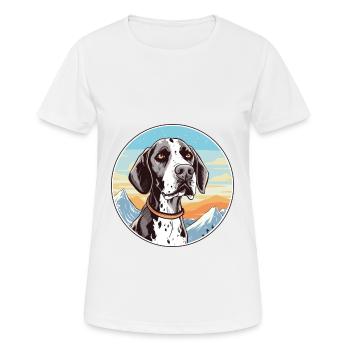 Vieux danois Pointer chien race Cartoon Kawaii Waterc - T-shirt respirant Femme - blanc - Devant - AI Model Female 172 dark (172cm)