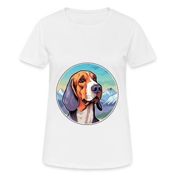Norwegian Hound Dunker Dog Breed Cartoon Kawaii Wa - Women's Breathable T-Shirt - white - Front - AI Model Female 172 dark (172cm)