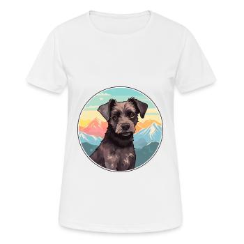 Patterdale Terrier Dog Breed Cartoon Kawaii Waterc - Women's Breathable T-Shirt - white - Front - AI Model Female 172 dark (172cm)