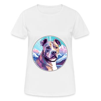 Pitbull Dog Breed Cartoon Kawaii Watercolor - Women's Breathable T-Shirt - white - Front - AI Model Female 172 dark (172cm)