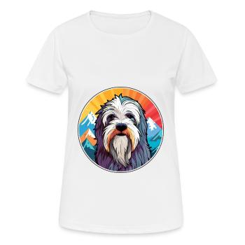 Polish Lowland Sheepdog Dog Breed Cartoon Kawaii W - Women's Breathable T-Shirt - white - Front - AI Model Female 172 dark (172cm)