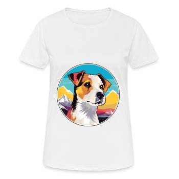 Parson Russell Terrier Dog Breed Cartoon Kawaii Wa - Women's Breathable T-Shirt - white - Front - AI Model Female 172 dark (172cm)