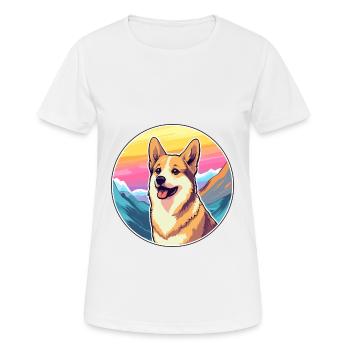 Norwegische Lundehund Hunderasse Cartoon Kawaii Wasser - Frauen T-Shirt atmungsaktiv - Weiß - Vorne - AI Model Female 172 dark (172cm)