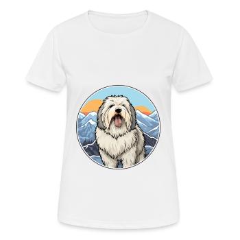 Old English Sheepdog Dog Breed Cartoon Kawaii Wate - Women's Breathable T-Shirt - white - Front - AI Model Female 172 dark (172cm)