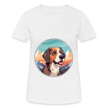 Owczarek Podhalanski Hunderasse Cartoon Kawaii Wate - Frauen T-Shirt atmungsaktiv - Weiß - Vorne - AI Model Female 172 dark (172cm)