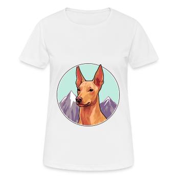 Pharaoh Hound Dog Breed Cartoon Kawaii Watercolor - Women's Breathable T-Shirt - white - Front - AI Model Female 172 dark (172cm)