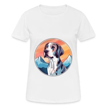 Pointer Dog Breed Cartoon Kawaii Watercolor - Women's Breathable T-Shirt - white - Front - AI Model Female 172 dark (172cm)
