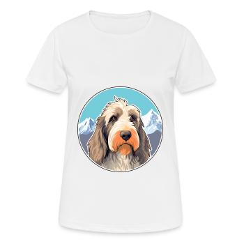 Petit Basset Griffon Vendeen Hunderasse Cartoon Kaw - Frauen T-Shirt atmungsaktiv - Weiß - Vorne - AI Model Female 172 dark (172cm)