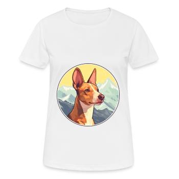 Podenco Ibicenco Dog Breed Cartoon Kawaii Watercol - Women's Breathable T-Shirt - white - Front - AI Model Female 172 dark (172cm)