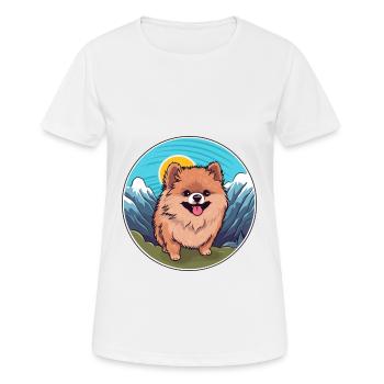 Pommersche Hunderasse Karikatur Kawaii Aquarell - Frauen T-Shirt atmungsaktiv - Weiß - Vorne - AI Model Female 172 dark (172cm)