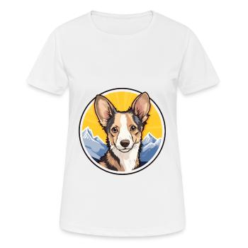 Portugais Podengo Chien Race Cartoon Kawaii Waterc - T-shirt respirant Femme - blanc - Devant - AI Model Female 172 dark (172cm)