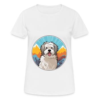Chien de berger des Pyrénées race de chien dessin animé Kawaii Waterco - T-shirt respirant Femme - blanc - Devant - AI Model Female 172 dark (172cm)
