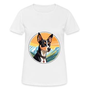 Rat Terrier Dog Breed Cartoon Kawaii Watercolor - Women's Breathable T-Shirt - white - Front - AI Model Female 172 dark (172cm)