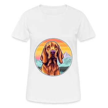 Redbone Coonhound chien race dessin animé Kawaii Waterco - T-shirt respirant Femme - blanc - Devant - AI Model Female 172 dark (172cm)