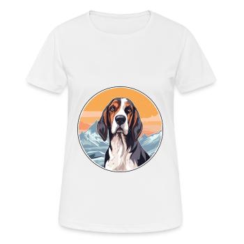 Chien courant russe race Cartoon Kawaii aquarelle - T-shirt respirant Femme - blanc - Devant - AI Model Female 172 dark (172cm)
