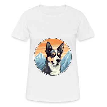 Russo européen Laika chien race dessin animé kawaii Wate - T-shirt respirant Femme - blanc - Devant - AI Model Female 172 dark (172cm)