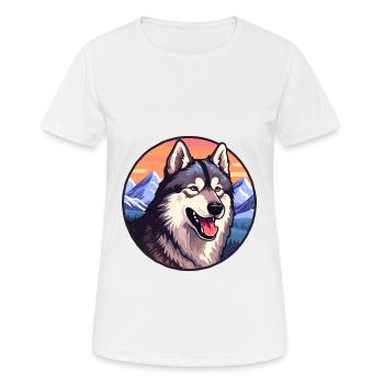 Saarloos Wolfhund Hunderasse Cartoon Kawaii Watercol - Frauen T-Shirt atmungsaktiv - Weiß - Vorne - AI Model Female 172 dark (172cm)