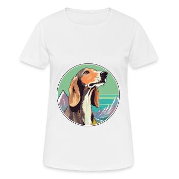 Saluki Dog Breed Cartoon Kawaii Watercolor - Women's Breathable T-Shirt - white - Front - AI Model Female 172 dark (172cm)