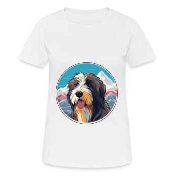 Chien de berger roumain race de chien dessin animé Kawaii Waterco - T-shirt respirant Femme - blanc - Devant - AI Model Female 172 dark (172cm)