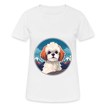 Russe jouet chien race dessin animé Kawaii aquarelle - T-shirt respirant Femme - blanc - Devant - AI Model Female 172 dark (172cm)