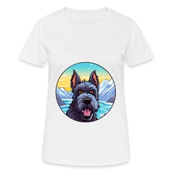 Scottish Terrier Hunderasse Karikatur Kawaii Watercol - Frauen T-Shirt atmungsaktiv - Weiß - Vorne - AI Model Female 172 dark (172cm)