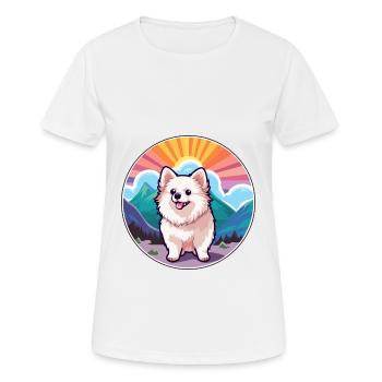 Pommern Deutscher Spitz Hunderasse Karikatur Kawaii W - Frauen T-Shirt atmungsaktiv - Weiß - Vorne - AI Model Female 172 dark (172cm)