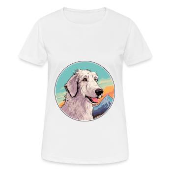 Chien de chasse russe race de chien dessin animé Kawaii Waterco - T-shirt respirant Femme - blanc - Devant - AI Model Female 172 dark (172cm)