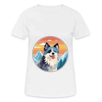 Scandinavian Dog Breed Cartoon Kawaii Watercolor - Women's Breathable T-Shirt - white - Front - AI Model Female 172 dark (172cm)