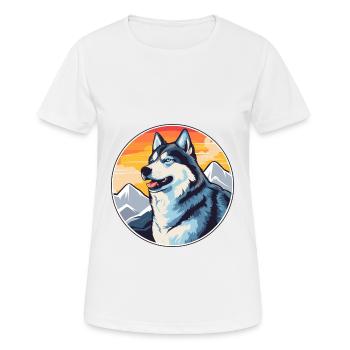 Seppala Sibirischer Schlittenhund Hunderasse Karikatur Kawaii - Frauen T-Shirt atmungsaktiv - Weiß - Vorne - AI Model Female 172 dark (172cm)