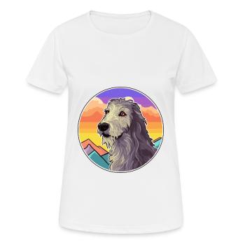 Scottish Deerhound Dog Breed Cartoon Kawaii Waterc - Women's Breathable T-Shirt - white - Front - AI Model Female 172 dark (172cm)