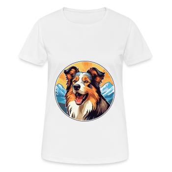 Scotch Collie chien race Cartoon Kawaii aquarelle - T-shirt respirant Femme - blanc - Devant - AI Model Female 172 dark (172cm)