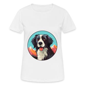 Stabyhoun chien race dessin animé Kawaii aquarelle - T-shirt respirant Femme - blanc - Devant - AI Model Female 172 dark (172cm)
