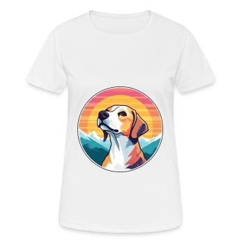 Stephens Cur Dog Breed Cartoon Kawaii Watercolor - Women's Breathable T-Shirt - white - Front - AI Model Female 172 dark (172cm)