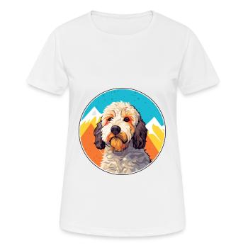Spanischer Wasserhund Rasse Cartoon Kawaii Aquarell - Frauen T-Shirt atmungsaktiv - Weiß - Vorne - AI Model Female 172 dark (172cm)