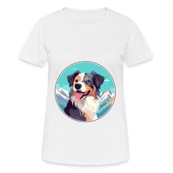 Slovensky Cuvac race de chien dessin animé kawaii watercolo - T-shirt respirant Femme - blanc - Devant - AI Model Female 172 dark (172cm)
