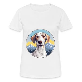 Sloughi Dog Breed Cartoon Kawaii Watercolor - Women's Breathable T-Shirt - white - Front - AI Model Female 172 dark (172cm)