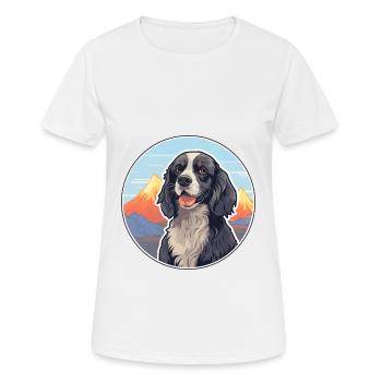Spaniel Dog Breed Cartoon Kawaii Watercolor - Women's Breathable T-Shirt - white - Front - AI Model Female 172 dark (172cm)