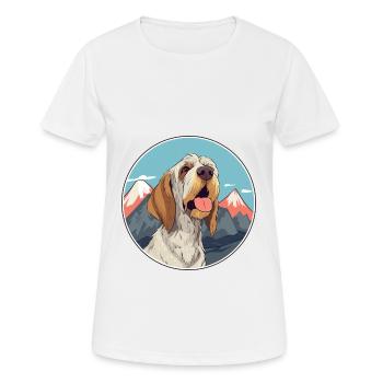 Spinone Italiano Hunderasse Cartoon Kawaii Watercol - Frauen T-Shirt atmungsaktiv - Weiß - Vorne - AI Model Female 172 dark (172cm)