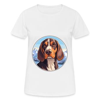 Southern Hound Dog Breed Cartoon Kawaii Watercolor - Women's Breathable T-Shirt - white - Front - AI Model Female 172 dark (172cm)